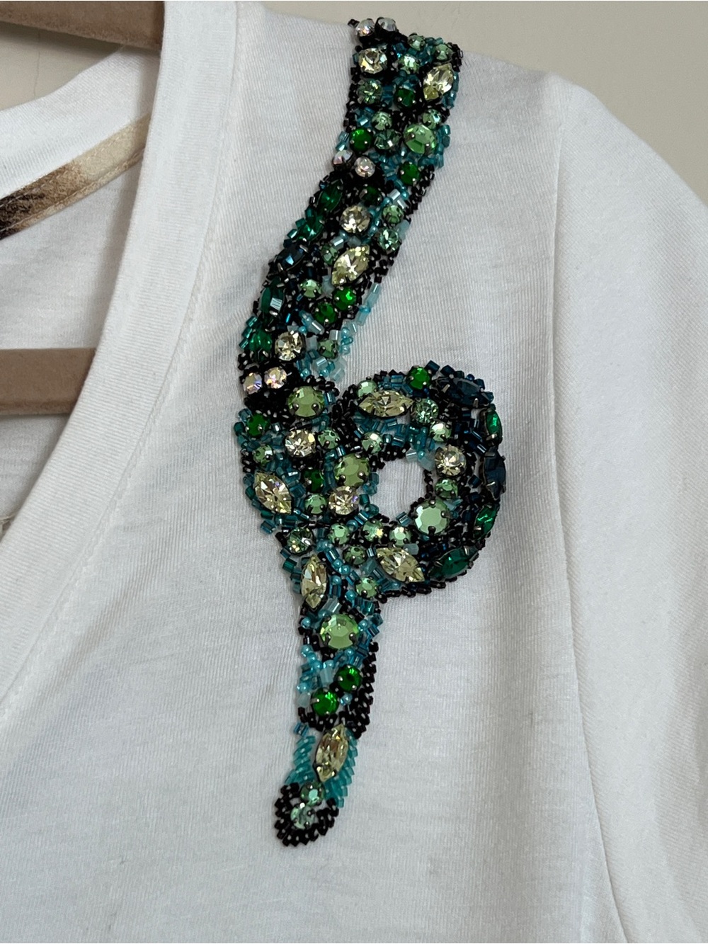 Roberto Cavalli Archival White Tee Beaded Sequin Serpent embroidered Tshirt Sz S - Picture 4 of 9